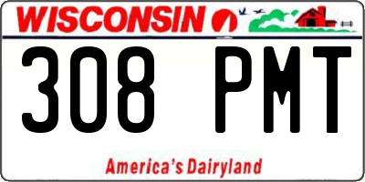 WI license plate 308PMT