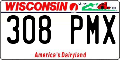 WI license plate 308PMX