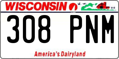 WI license plate 308PNM