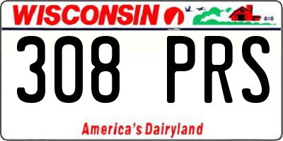 WI license plate 308PRS