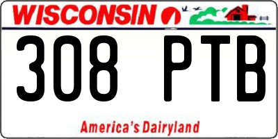 WI license plate 308PTB