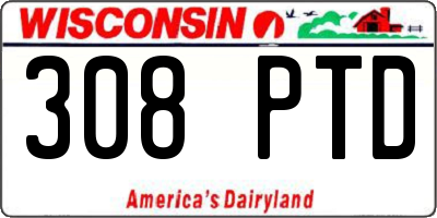 WI license plate 308PTD