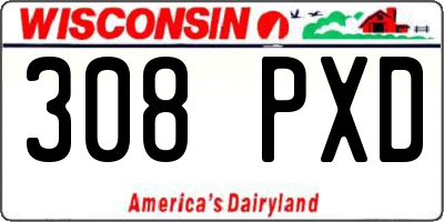 WI license plate 308PXD