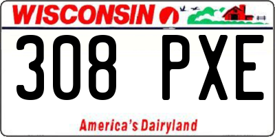 WI license plate 308PXE