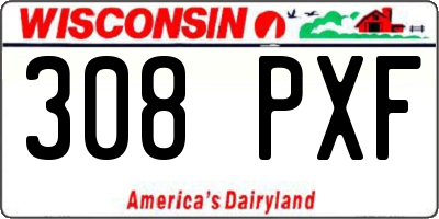 WI license plate 308PXF