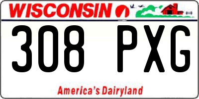 WI license plate 308PXG