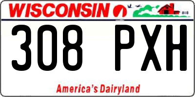 WI license plate 308PXH