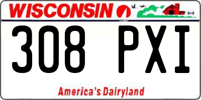 WI license plate 308PXI