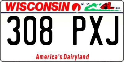 WI license plate 308PXJ