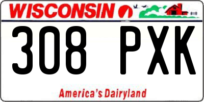 WI license plate 308PXK