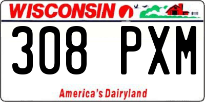 WI license plate 308PXM
