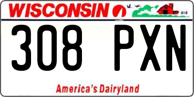 WI license plate 308PXN