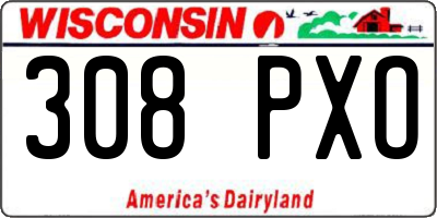 WI license plate 308PXO