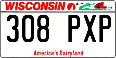WI license plate 308PXP