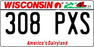 WI license plate 308PXS