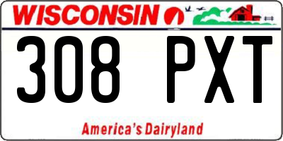 WI license plate 308PXT