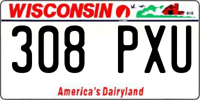 WI license plate 308PXU