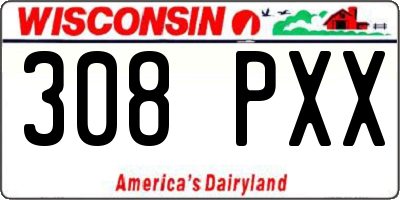 WI license plate 308PXX