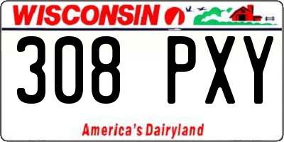 WI license plate 308PXY