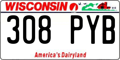 WI license plate 308PYB