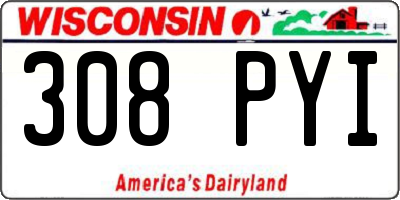 WI license plate 308PYI