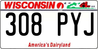 WI license plate 308PYJ