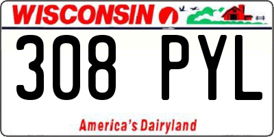 WI license plate 308PYL