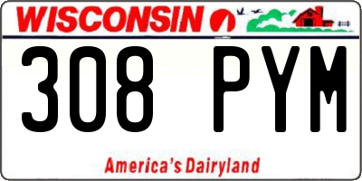 WI license plate 308PYM