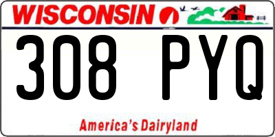 WI license plate 308PYQ