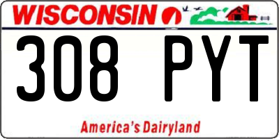 WI license plate 308PYT