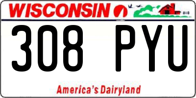 WI license plate 308PYU