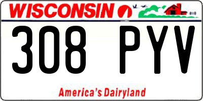 WI license plate 308PYV