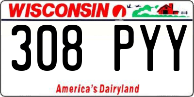 WI license plate 308PYY