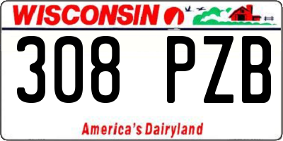 WI license plate 308PZB