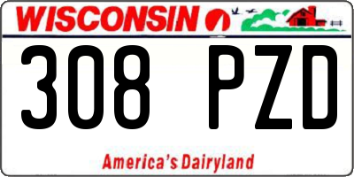 WI license plate 308PZD