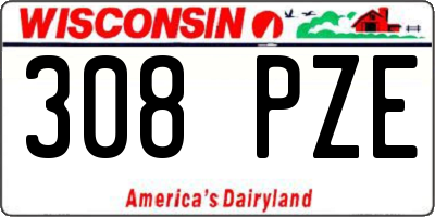 WI license plate 308PZE