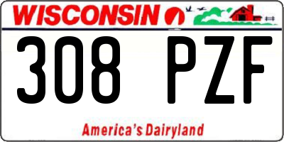 WI license plate 308PZF