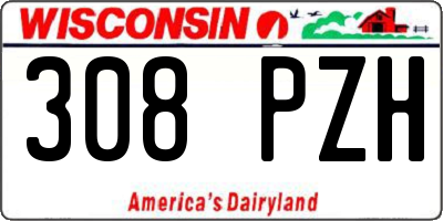 WI license plate 308PZH