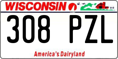 WI license plate 308PZL