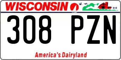 WI license plate 308PZN