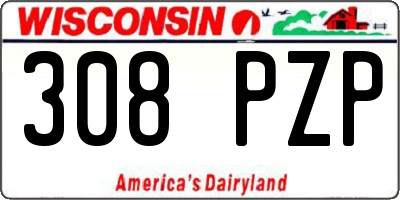 WI license plate 308PZP