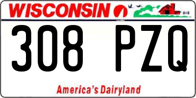 WI license plate 308PZQ