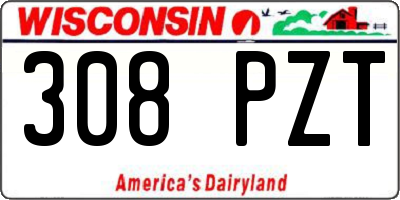 WI license plate 308PZT