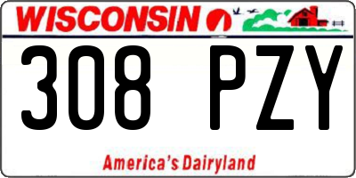 WI license plate 308PZY