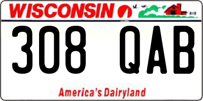 WI license plate 308QAB