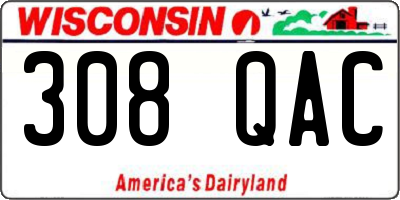 WI license plate 308QAC