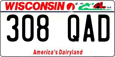 WI license plate 308QAD