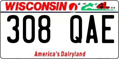 WI license plate 308QAE