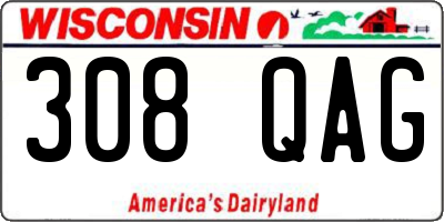 WI license plate 308QAG