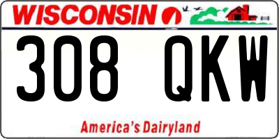 WI license plate 308QKW